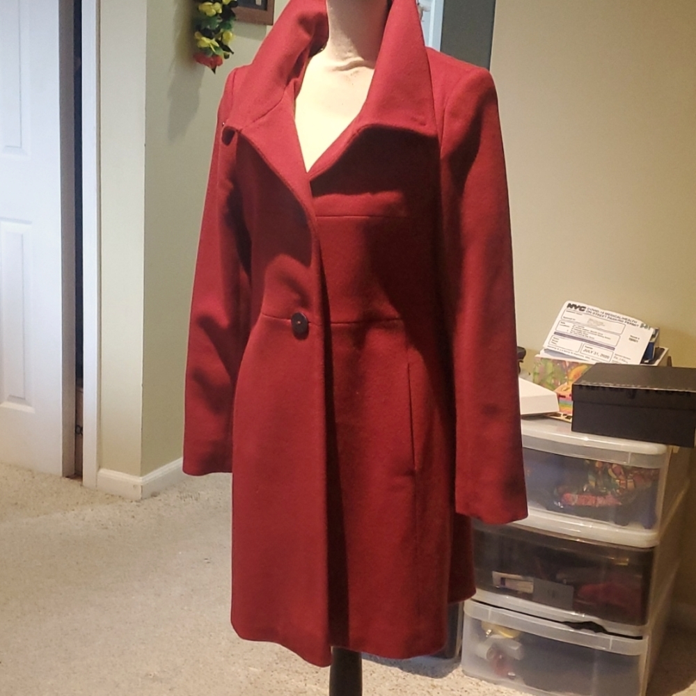 Red pea coat from Tahari size 6